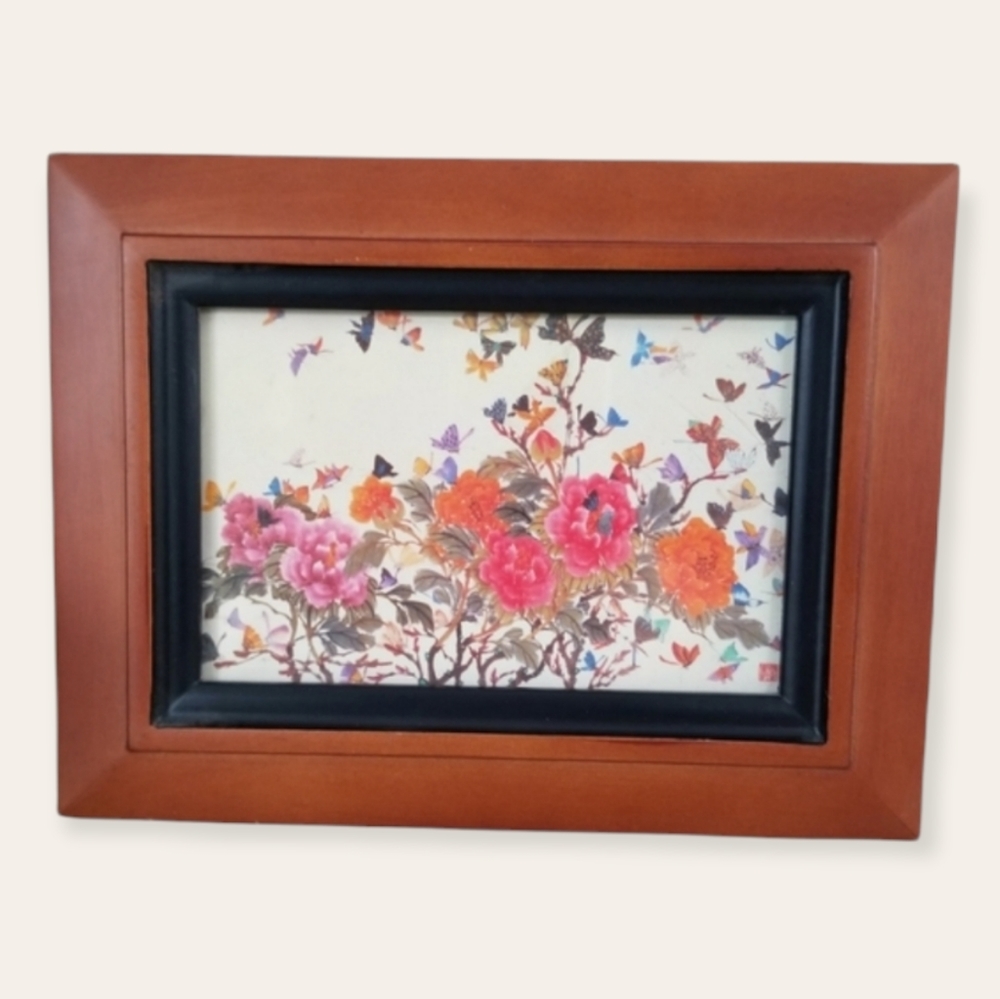 Vintage Greeting Card 3 1/2" x 5 1/2" Photo Vintage Wood Picture Frame